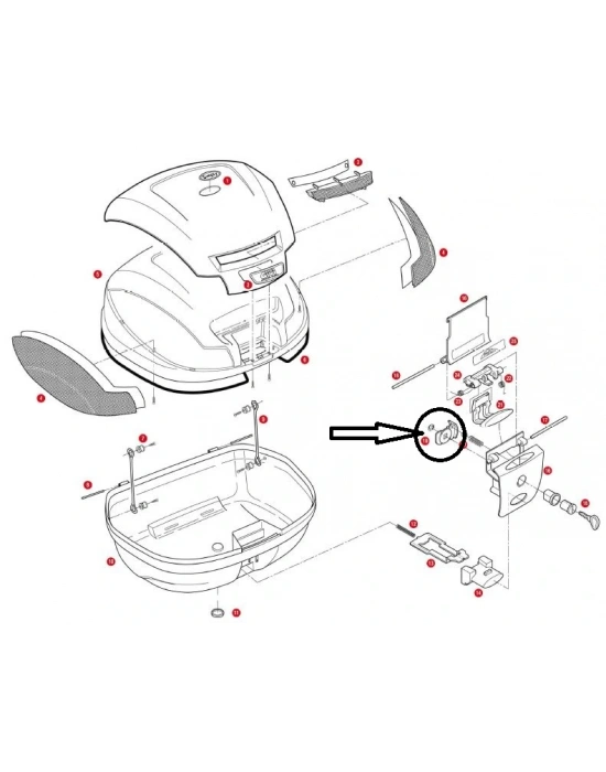 GIVI Z640R ÇANTA İÇ KİLİT TUTUCU V35-V46-TRK33-E470-E450-E370-E340-E260-E350