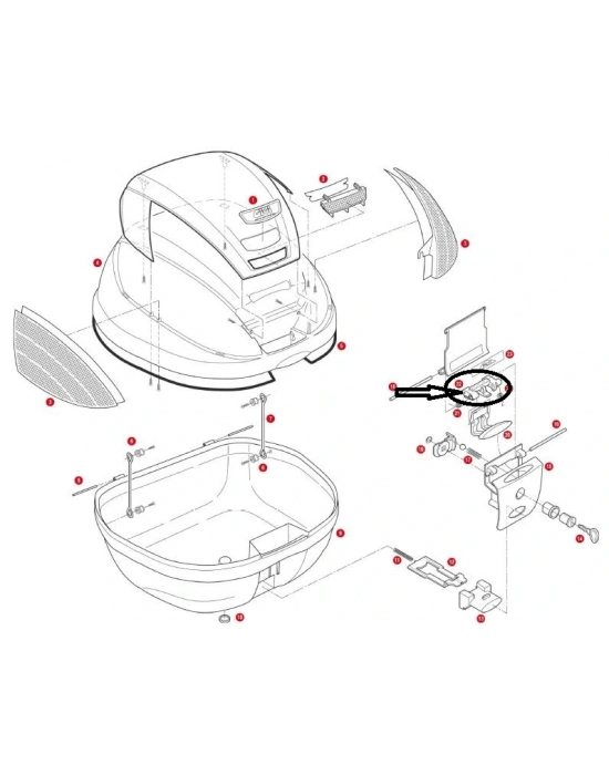 GIVI Z643NR ÇANTA KİLİT PARÇASI TRK33-V46-E370