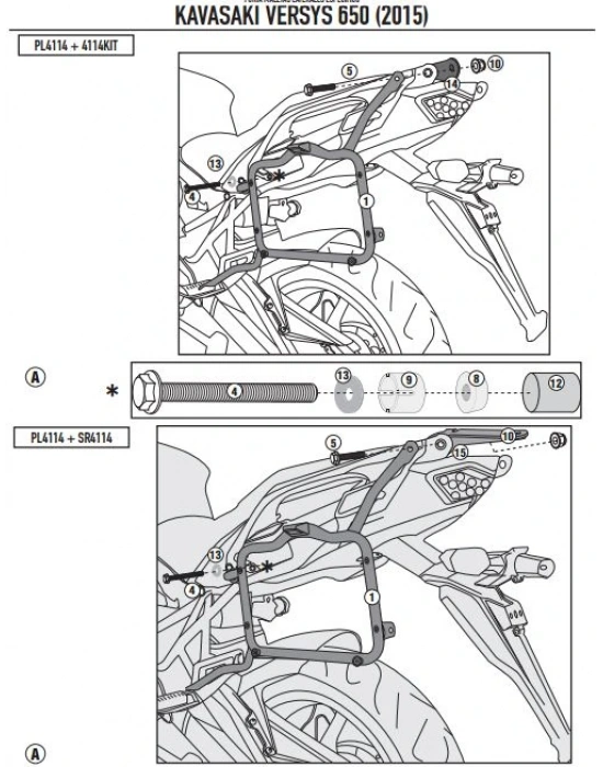 KAPPA KL4114 KAWASAKI VERSYS 650 (15-22) YAN ÇANTA TAŞIYICI