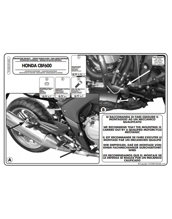 KAPPA KN456 HONDA CBF 600S - 600N (08-12) KORUMA DEMİRİ