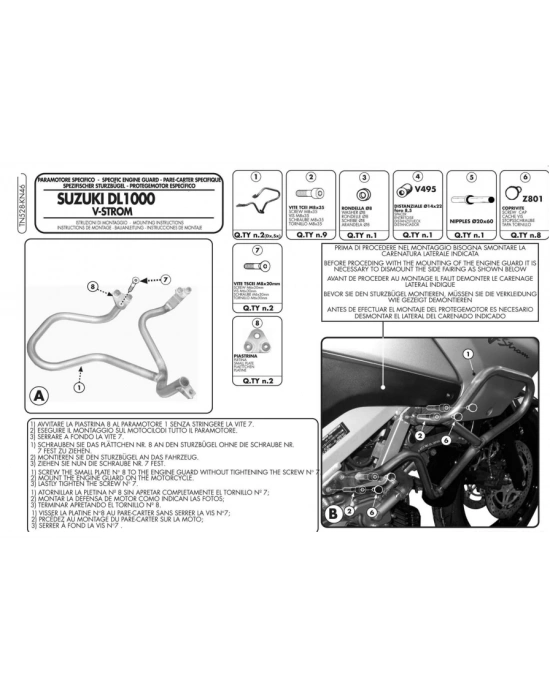 KAPPA KN46 SUZUKI DL 1000 V-STROM (02-11) KORUMA DEMİRİ