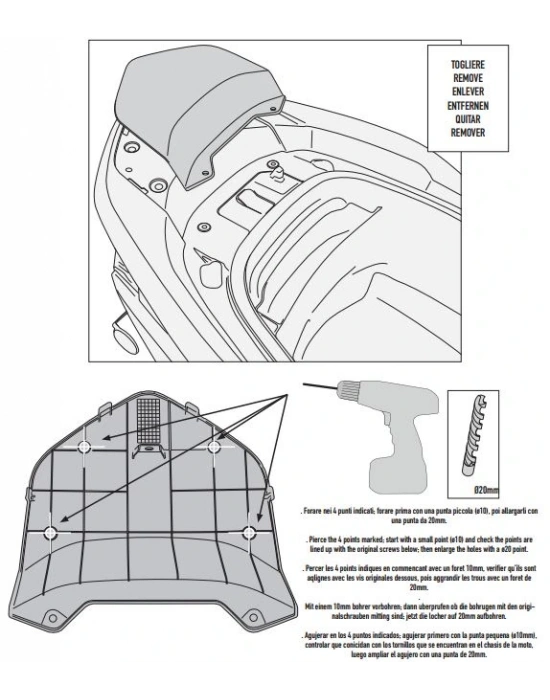 KAPPA KR1123MM HONDA FORZA 300 ABS (13-17) ARKA ÇANTA TAŞIYICI