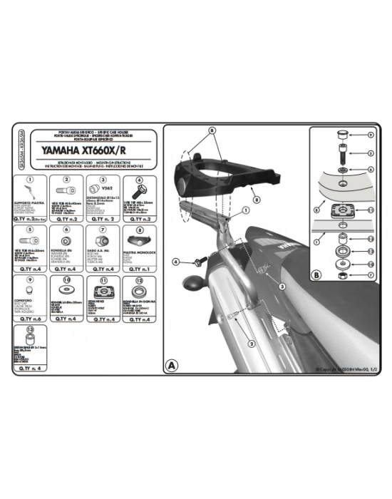 KAPPA KR365M YAMAHA XT 660 R-X (07-16) ARKA ÇANTA TAŞIYICI