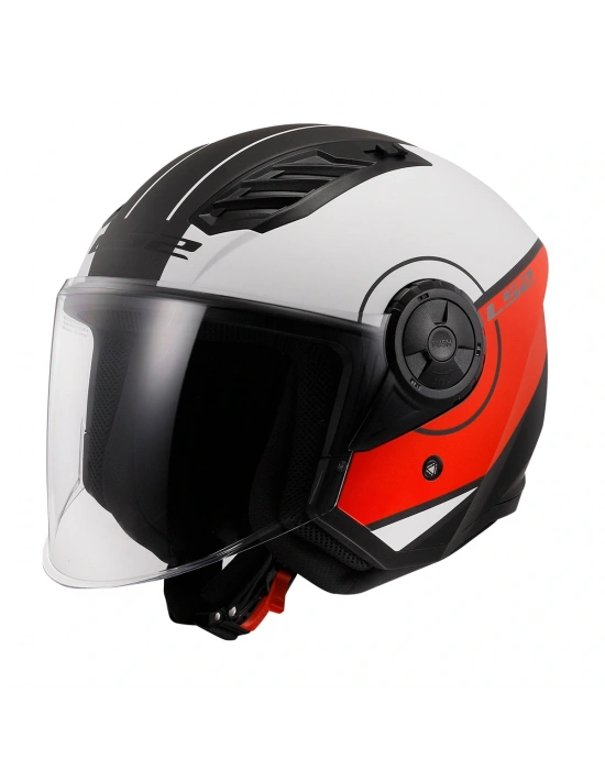 LS2 AIRFLOW 2 COVER MAT SİYAH-KIRMIZI-BEYAZ KASK