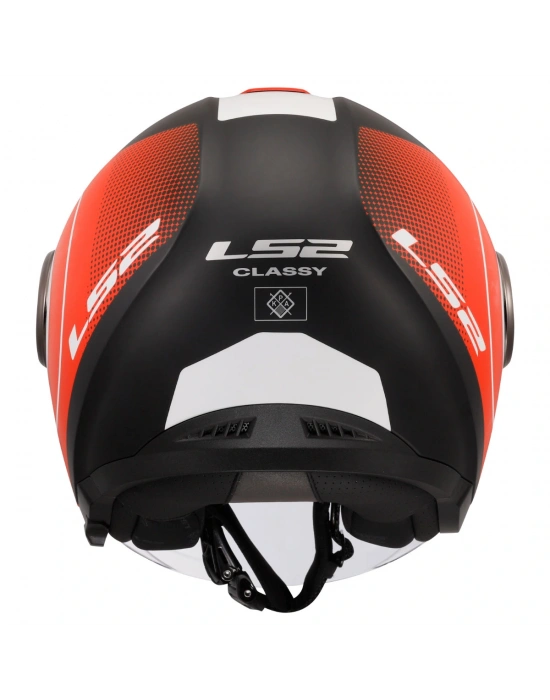 LS2 CLASSY DISKO MAT SİYAH-KIRMIZI-BEYAZ KASK