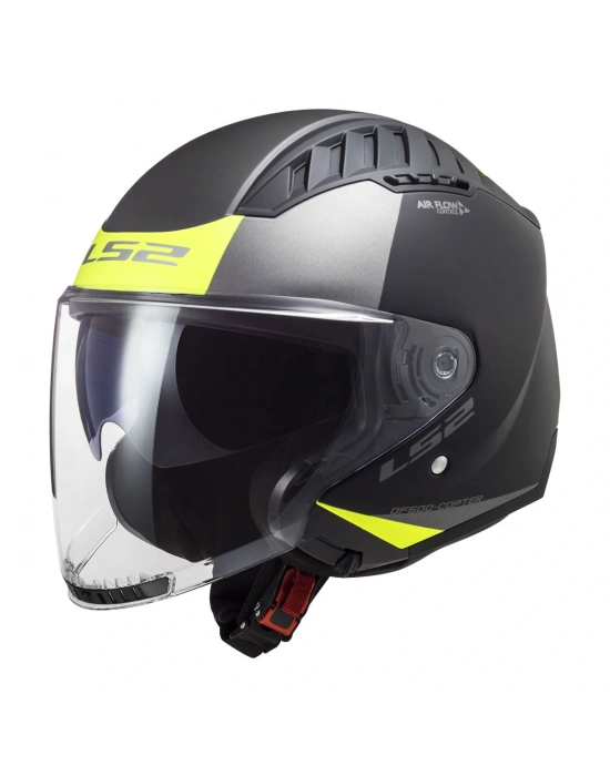 LS2 COPTER 2 URBANE MAT SİYAH-NEON SARI KASK