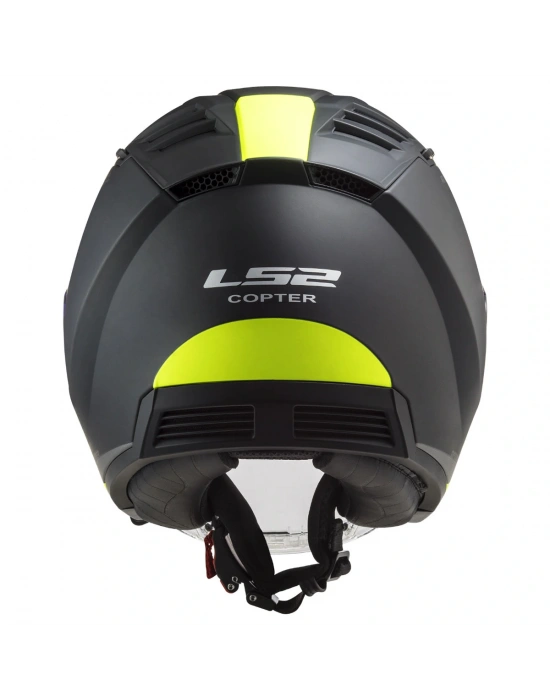 LS2 COPTER 2 URBANE MAT SİYAH-NEON SARI KASK