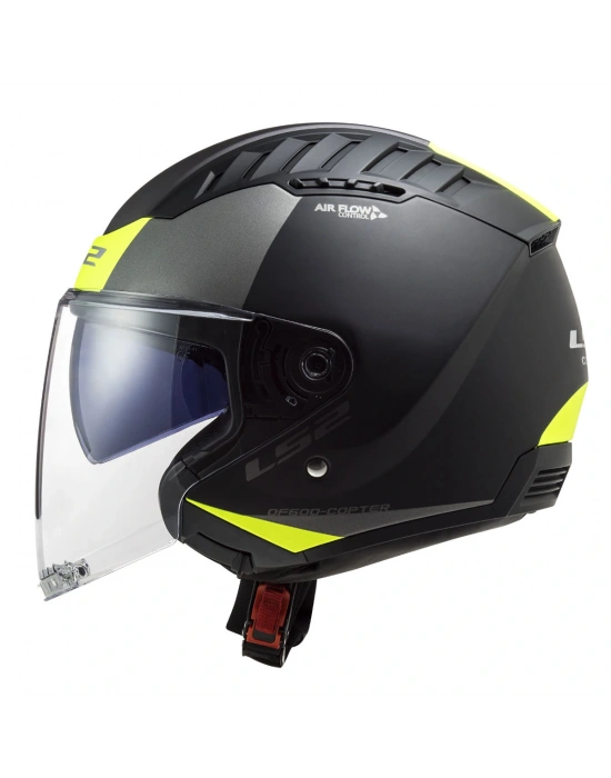 LS2 COPTER 2 URBANE MAT SİYAH-NEON SARI KASK