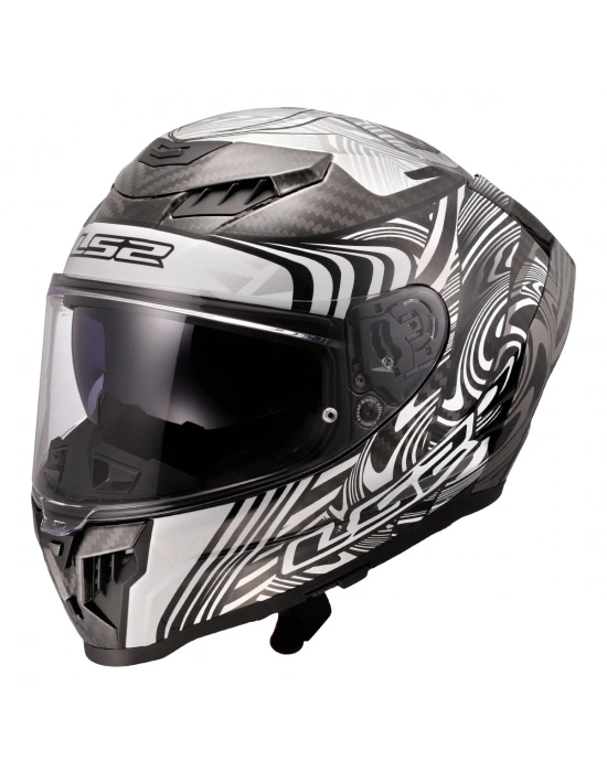 LS2 DRAGON KARBON ENTHUM SİYAH-GRİ KASK