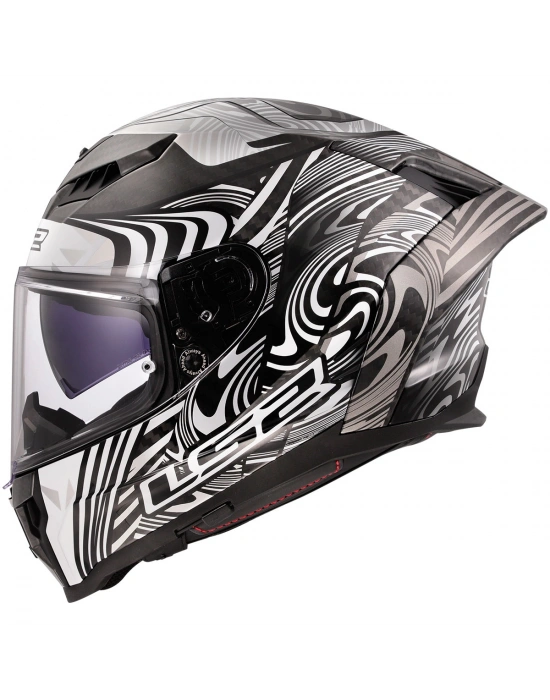 LS2 DRAGON KARBON ENTHUM SİYAH-GRİ KASK