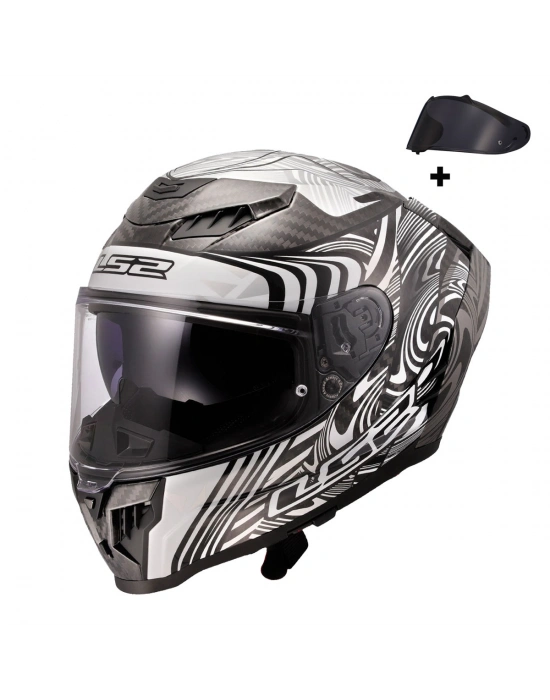 LS2 DRAGON KARBON ENTHUM SİYAH-GRİ KASK
