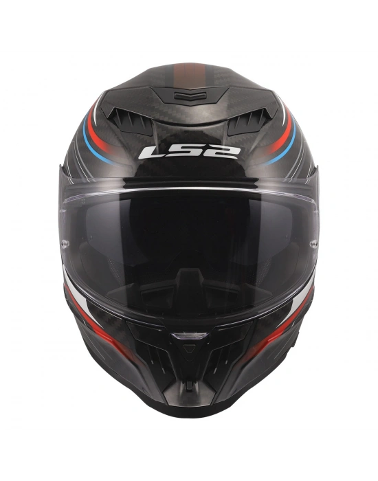 LS2 DRAGON KARBON SUBIC BEYAZ-MAVİ-KIRMIZI KASK