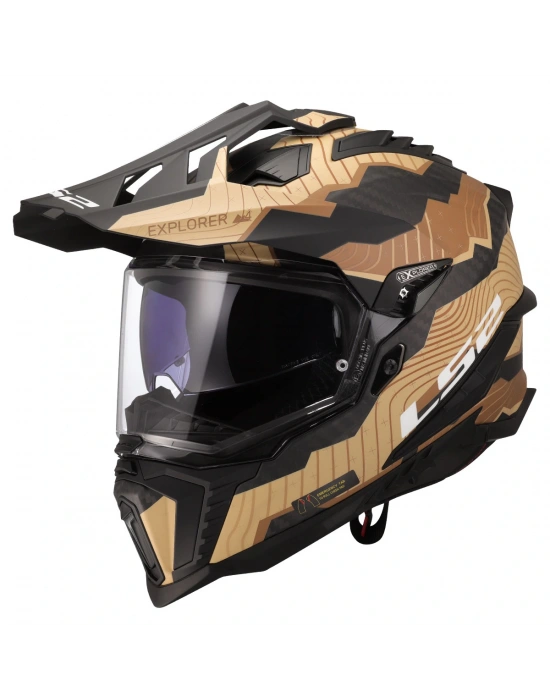 LS2 EXPLORER C KARBON TRICK MAT KAHVE- KASK