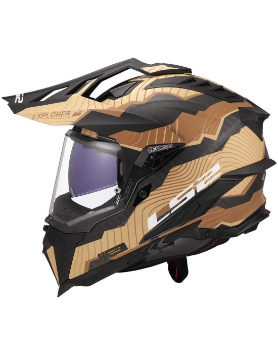 LS2 EXPLORER C KARBON TRICK MAT KAHVE- KASK