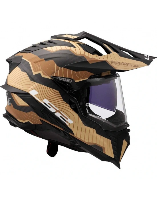 LS2 EXPLORER C KARBON TRICK MAT KAHVE- KASK