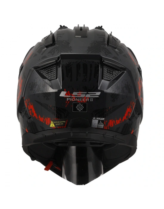 LS2 PIONEER 2 CRAZY MAT SİYAH-GRİ-KIRMIZI KASK