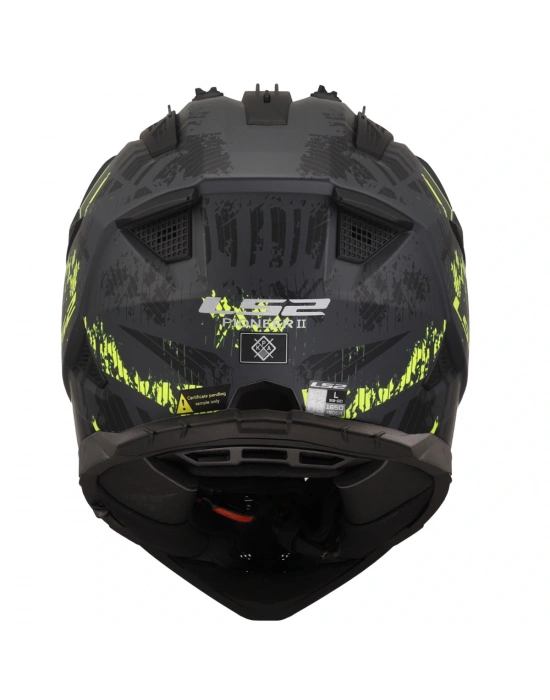 LS2 PIONEER 2 CRAZY MAT SİYAH-GRİ-NEON SARI KASK