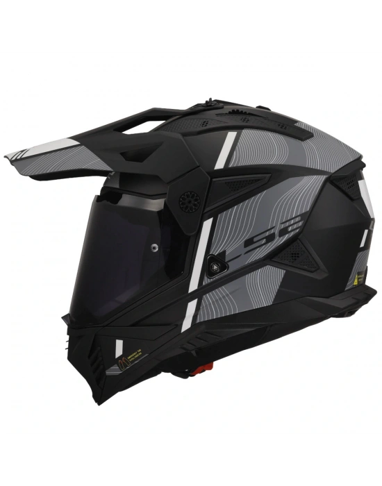 LS2 PIONEER 2 HILL MAT SİYAH-BEYAZ KASK