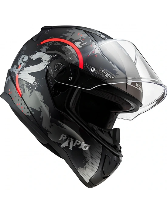 LS2 RAPID 2 CIRCLE MAT SİYAH-KIRMIZI KASK