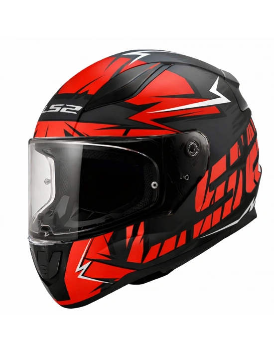 LS2 RAPID 2 CROMO MAT SİYAH-KIRMIZI KASK