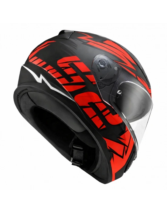 LS2 RAPID 2 CROMO MAT SİYAH-KIRMIZI KASK