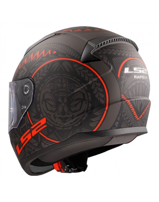 LS2 RAPID 2 TAKAROA MAT SİYAH-KIRMIZI KASK