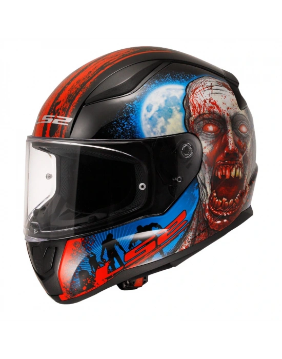 LS2 RAPID 2 ZOMBIE SİYAH-KIRMIZI KASK