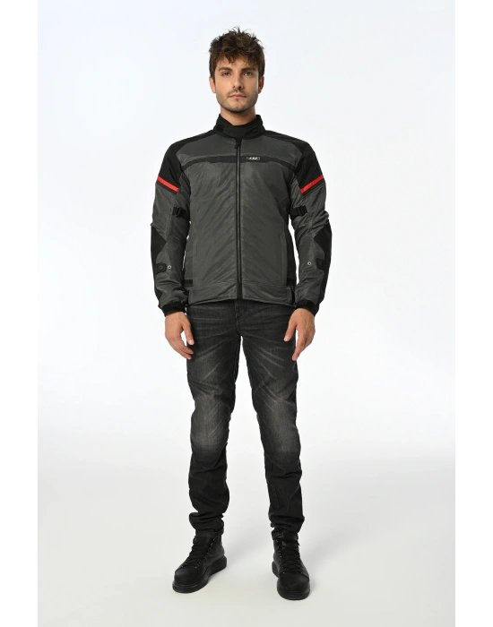 LS2 RIVA MONT SİYAH-GRİ-KIRMIZI