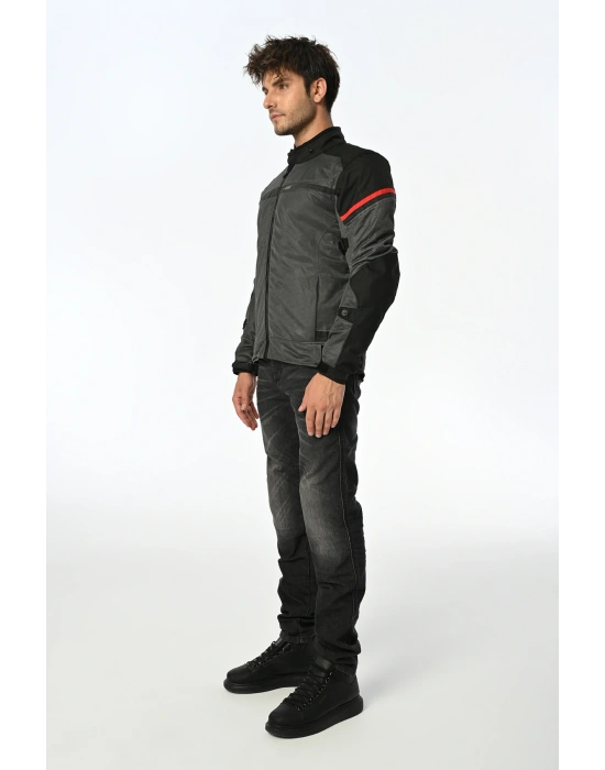 LS2 RIVA MONT SİYAH-GRİ-KIRMIZI