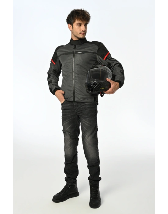 LS2 RIVA MONT SİYAH-GRİ-KIRMIZI