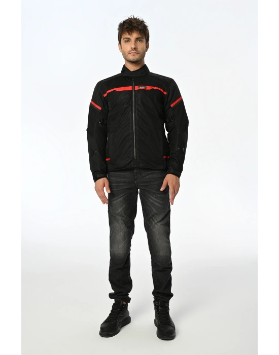 LS2 RIVA MONT SİYAH-KIRMIZI