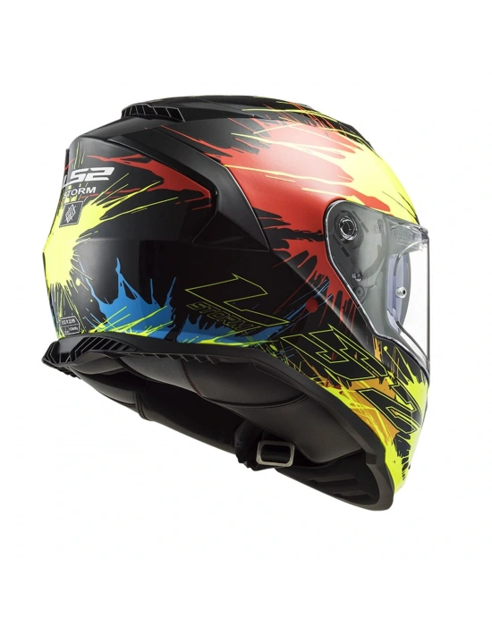LS2 STORM 2 DROP SİYAH-SARI-KIRMIZI KASK