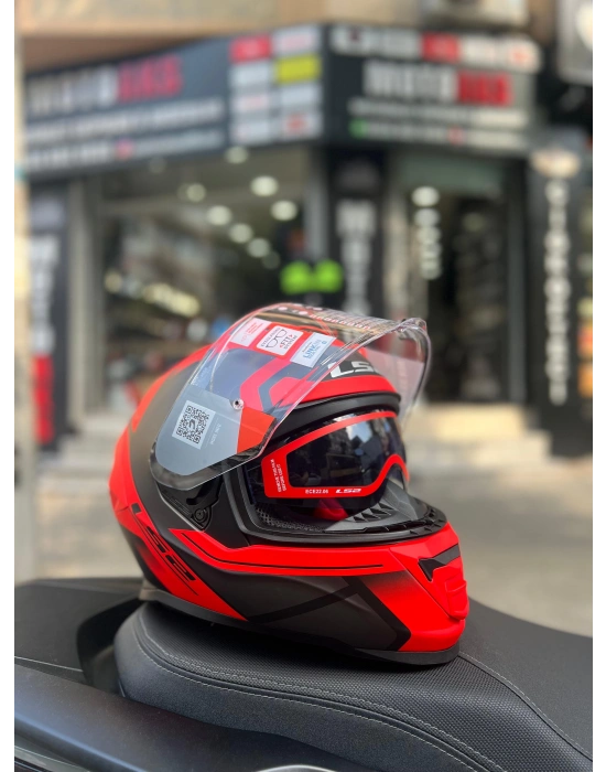 Ls2 Storm 2 Faster Kırmızı-Siyah Full Face Motosiklet Kask