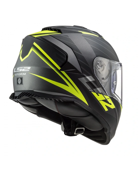 LS2 STORM 2 NERVE MAT SİYAH-NEON SARI KASK