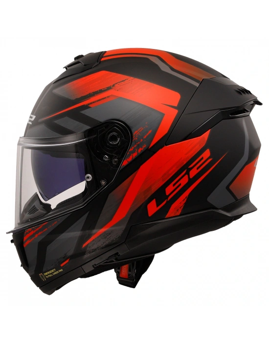 LS2 STREAM 2 FURY MAT SİYAH-GRİ-KIRMIZI KASK