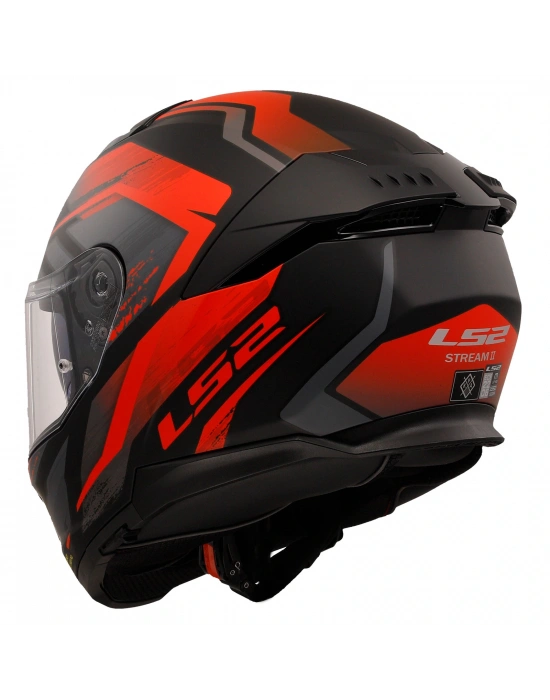 LS2 STREAM 2 FURY MAT SİYAH-GRİ-KIRMIZI KASK
