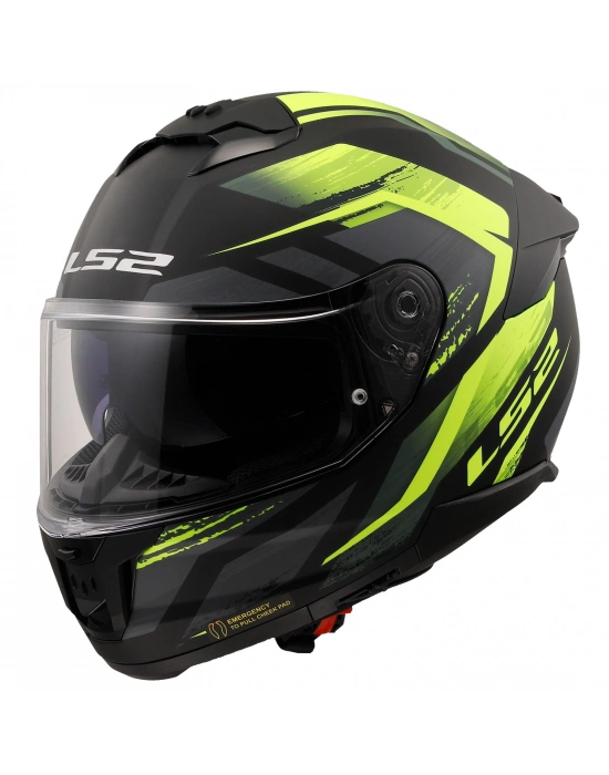 LS2 STREAM 2 FURY MAT SİYAH-GRİ-NEON SARI KASK