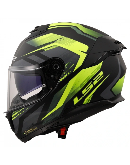 LS2 STREAM 2 FURY MAT SİYAH-GRİ-NEON SARI KASK