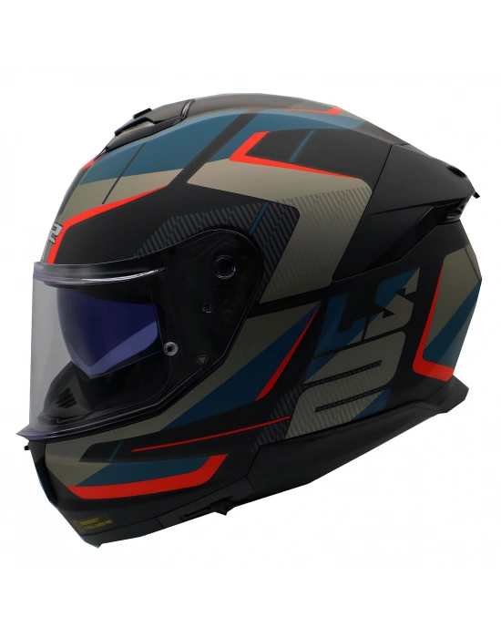 LS2 STREAM 2 ROAD MAT SİYAH-GRİ-MAVİ-KIRMIZI KASK
