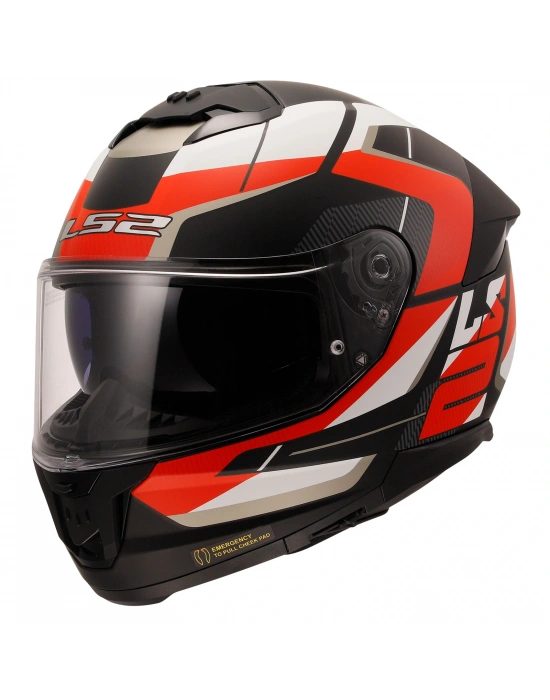 LS2 STREAM 2 ROAD MAT SİYAH-KIRMIZI-BEYAZ-GRİ KASK