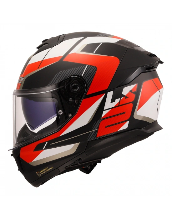 LS2 STREAM 2 ROAD MAT SİYAH-KIRMIZI-BEYAZ-GRİ KASK