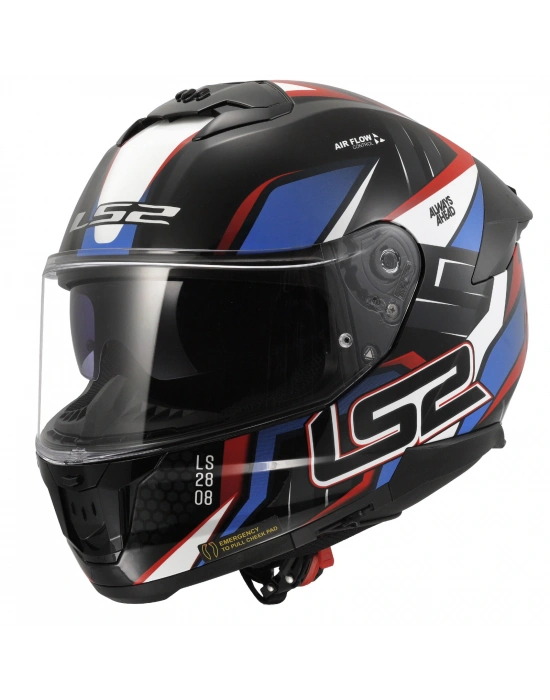 LS2 STREAM 2 TINUX SİYAH-KIRMIZI KASK