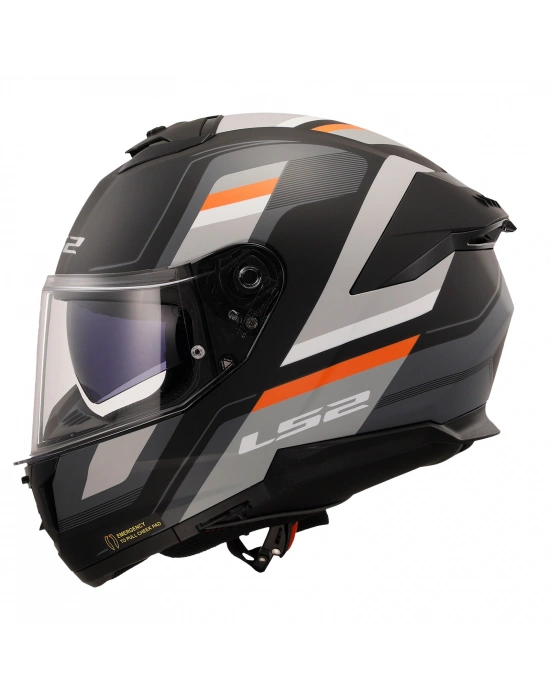 LS2 STREAM 2 VINTAGE MAT SİYAH-GRİ-BEYAZ-KIRMIZI KASK