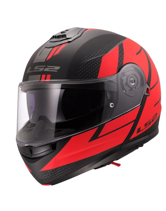 LS2 STROBE 2 CODE MAT SİYAH-KIRMIZI KASK