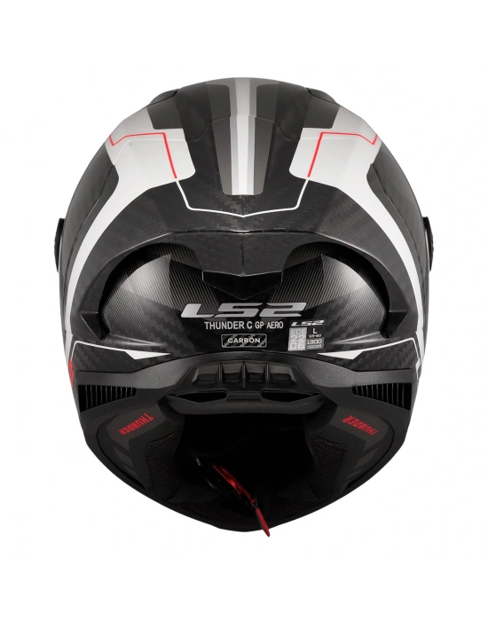 LS2 THUNDER KARBON GP AERO RAUTE BEYAZ-GRİ KASK