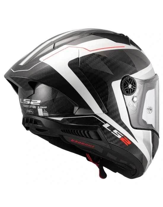 LS2 THUNDER KARBON GP AERO RAUTE BEYAZ-GRİ KASK