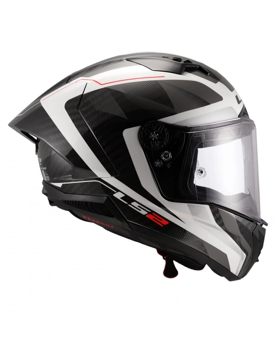 LS2 THUNDER KARBON GP AERO RAUTE BEYAZ-GRİ KASK