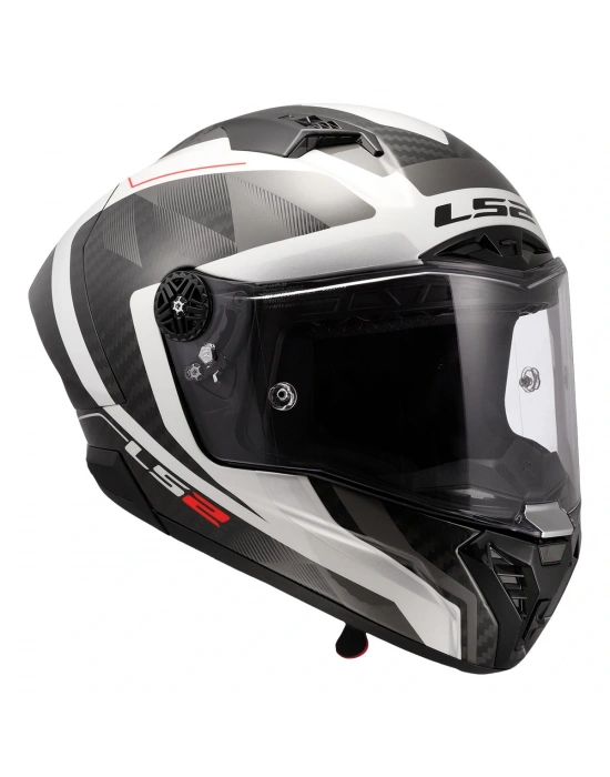 LS2 THUNDER KARBON GP AERO RAUTE BEYAZ-GRİ KASK