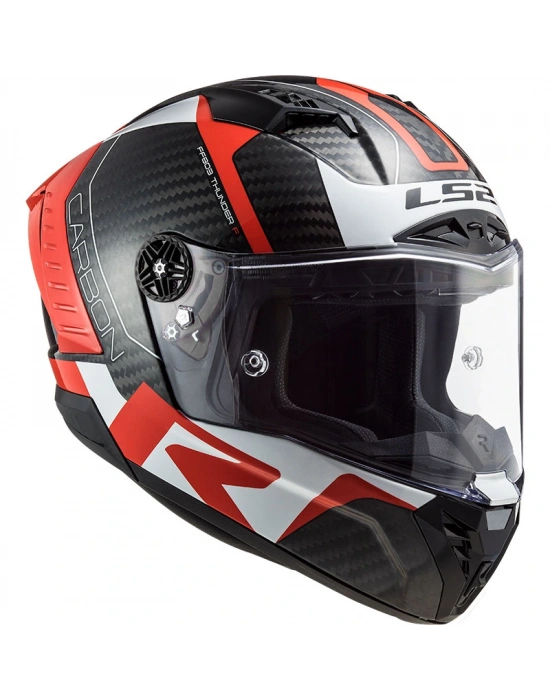 LS2 THUNDER KARBON RACING 1 KIRMIZI-BEYAZ KASK