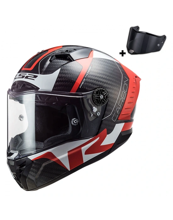 LS2 THUNDER KARBON RACING 1 KIRMIZI-BEYAZ KASK